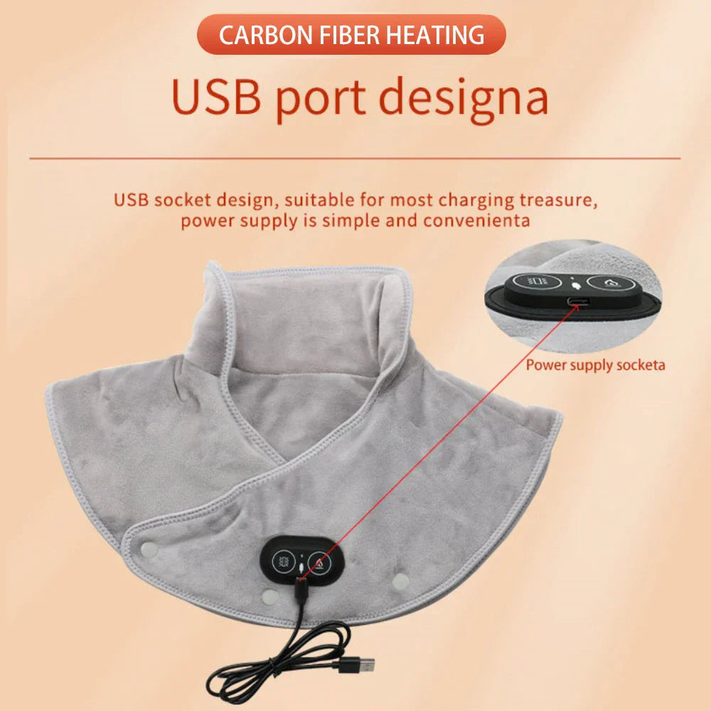 USB-Powered Heated Shoulder & Neck Wrap Grey-3