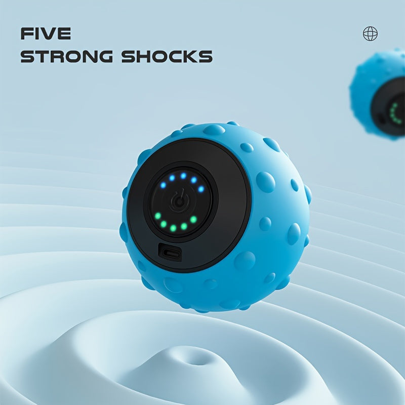 Portable USB Rechargeable Massage Ball – 5-Speed(Blue)-3