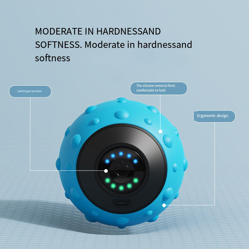 Portable USB Rechargeable Massage Ball – 5-Speed(Blue)-1
