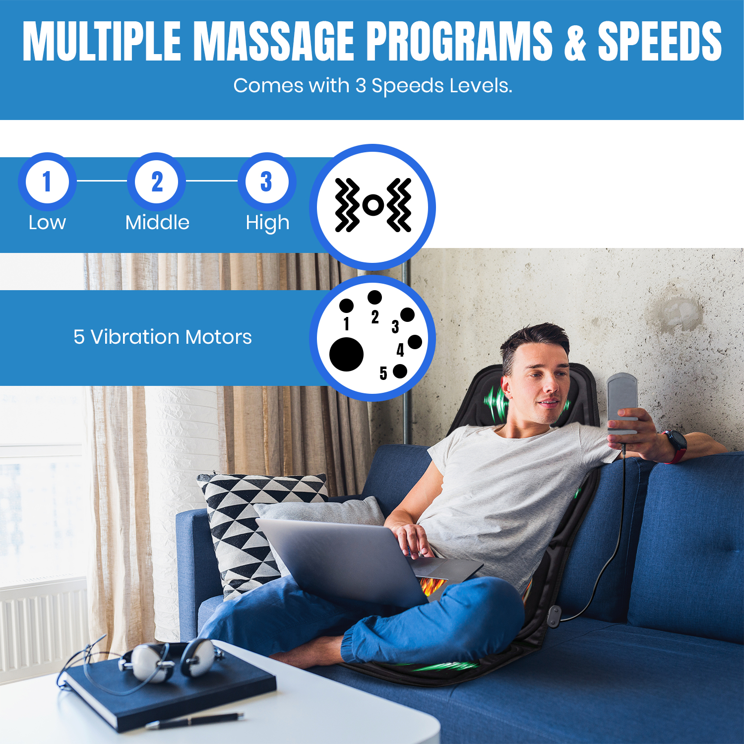 Pursonic Chair Cushion With Heat and Vibration-3