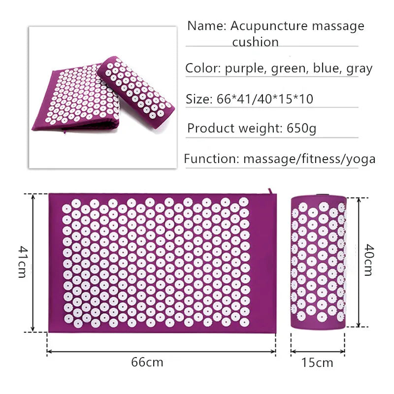 Acupressure Yoga Mat & Pillow Set for Stress Relief-2