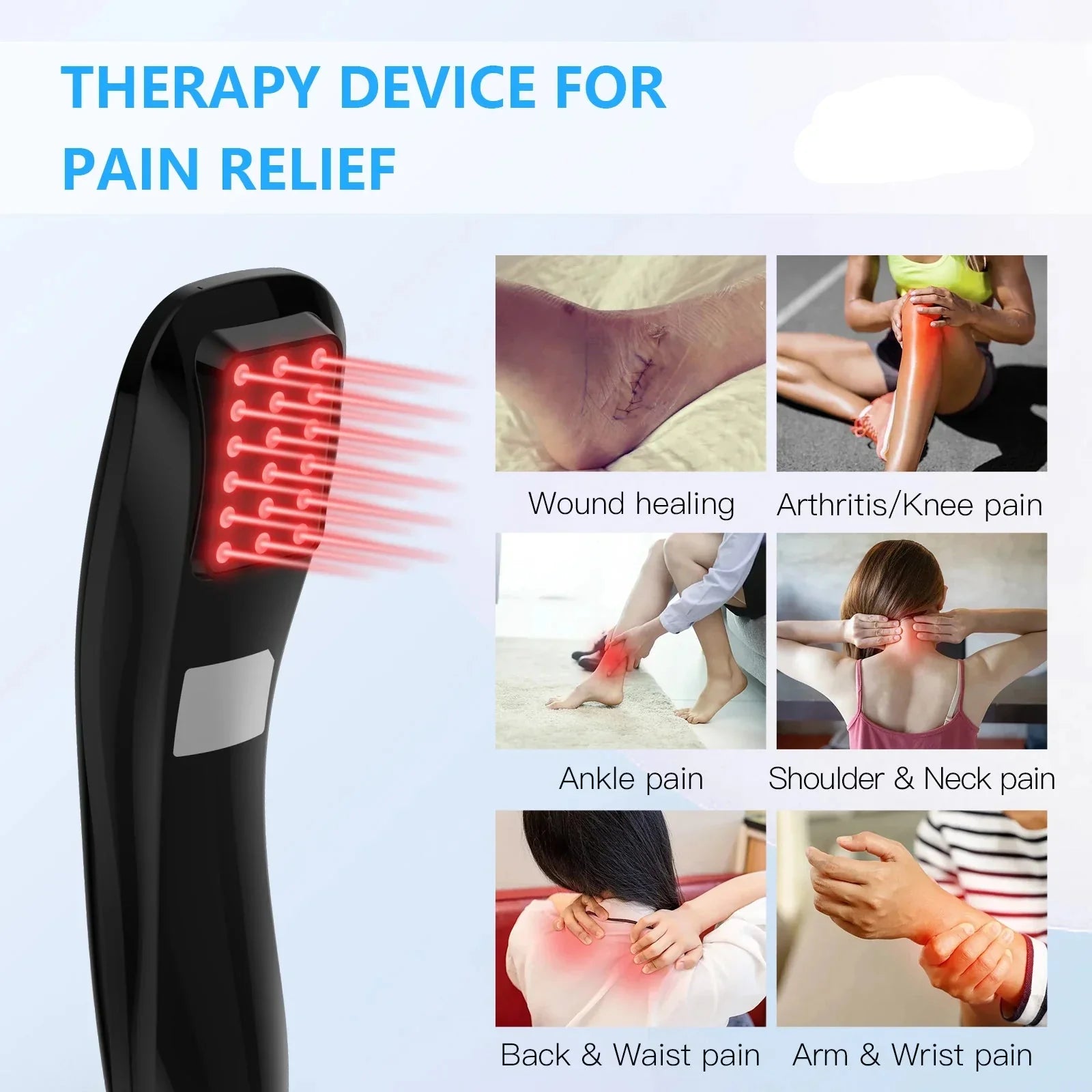 Cold Laser Therapy Device 18x620nm Diode Black-4