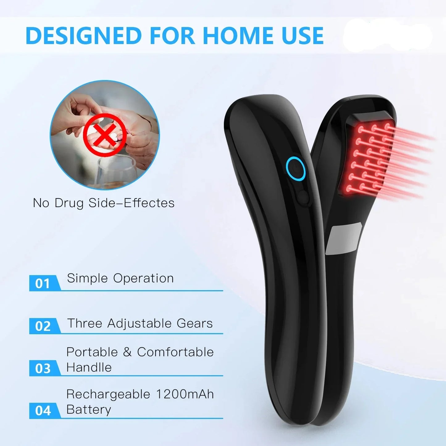 Cold Laser Therapy Device 18x620nm Diode Black-3