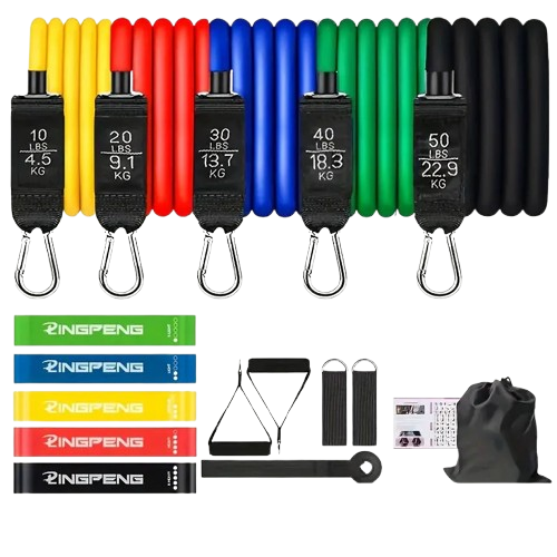 16pcs Resistance Bands Set with Handles - 5 Tube Fitness Bands